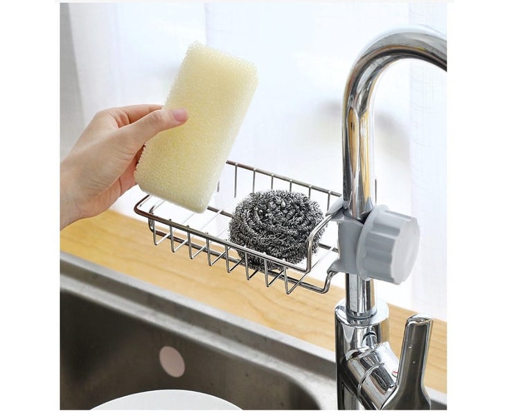 Drain Rack Storage Holder Shelf-Kitchen Sink Faucet Sponge Soap Cloth Carousel 1