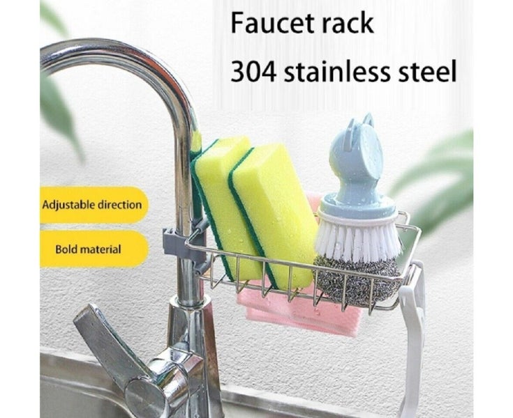 Drain Rack Storage Holder Shelf-Kitchen Sink Faucet Sponge Soap Cloth Carousel 4