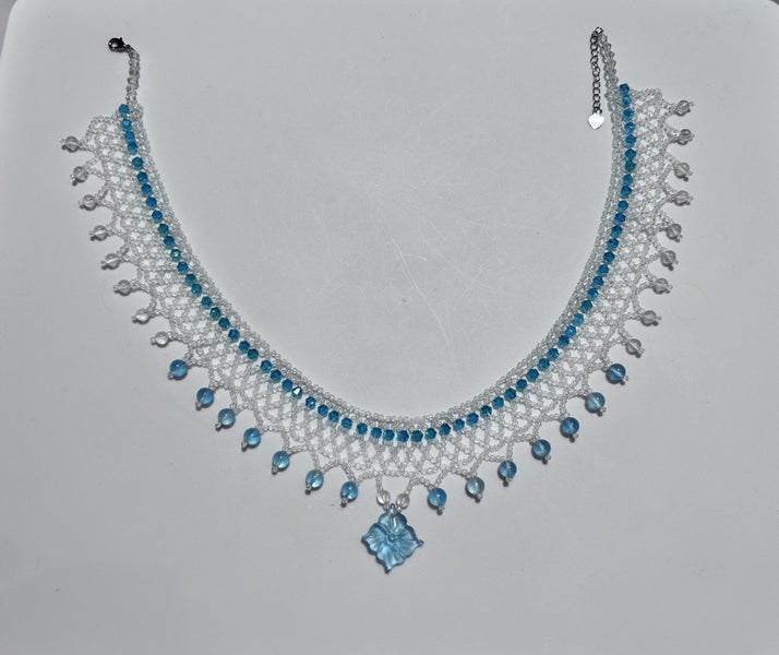 Top level natural moonstone necklace natural aquamarine pendant Carousel 2
