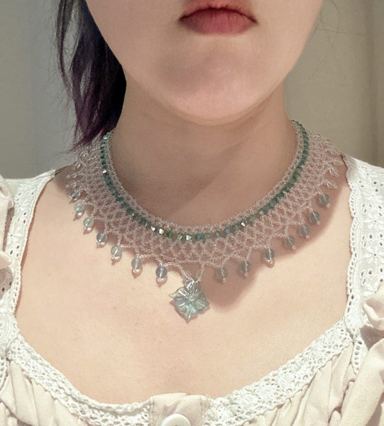 Top level natural moonstone necklace natural aquamarine pendant Carousel 3