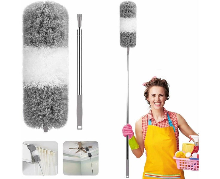 Duster Extendable Telescopic Microfibre Duster with Stainless Steel Pole Carousel 1