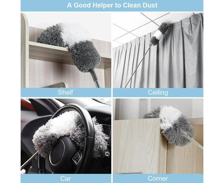 Duster Extendable Telescopic Microfibre Duster with Stainless Steel Pole Carousel 3