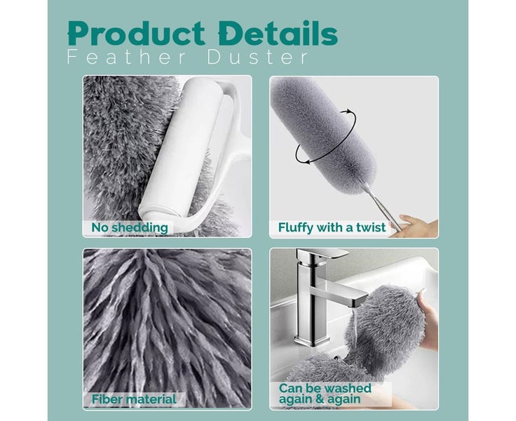 Duster Feather Extendable Telescopic Brush Long Handle Magic Static Microfibe Carousel 2