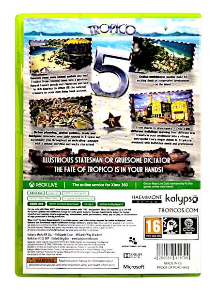 TROPICO 5 (Xbox 360) *MINT COMPLETE* Carousel 2