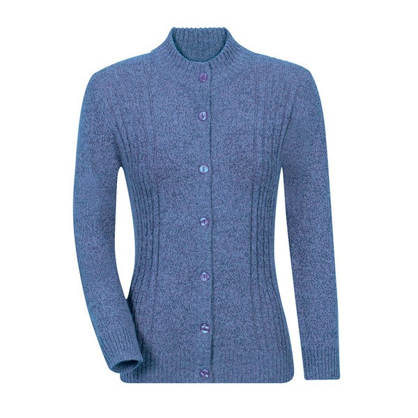 Warm & Stylish Cardy - Marle Knit Cardigan - Size 12 - Chambray62989795799937111