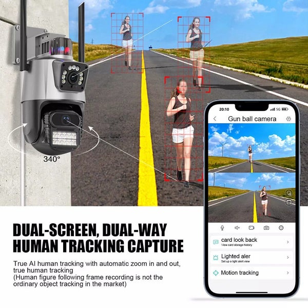 Combo Offer 4K Wifi Wireless Dual Lens Outdoor Camera & Dual Lens Indoor Camera Carousel 17