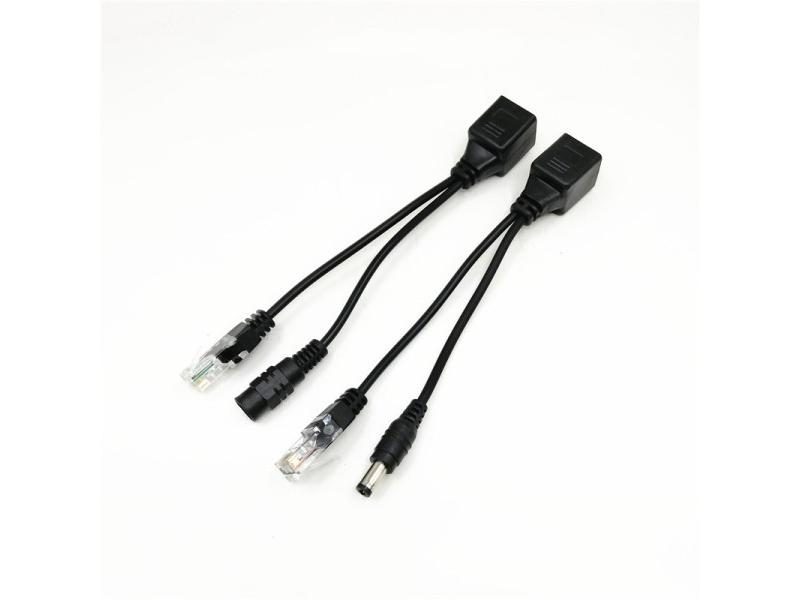 1pcs Power Over Ethernet Passive POE Injector Splitter Adapter Cables Kit Black Carousel 1
