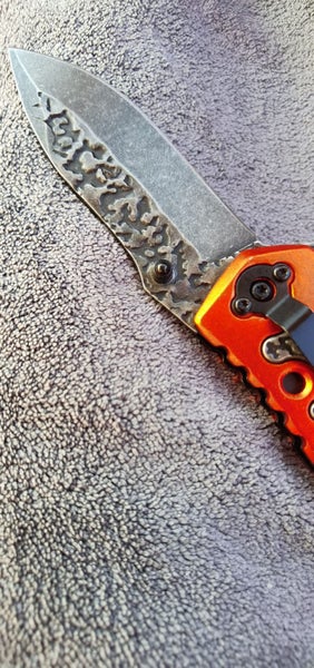 21cm "Terra Cotta" Ultimate Acid-Etched D2 Folding Knife - Razor Sharp w/Locking Carousel 12