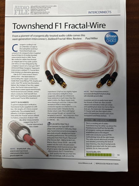 Townshend Fractal XLR Interconnects 1m Carousel 2