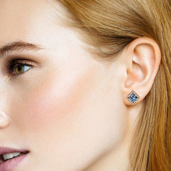 Rose Gold Stud Alexandrite Earrings "Andrea" Carousel 9