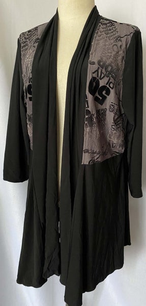 *MERRIC* LAYERING CARDI DUSTER JACKET EMBOSSED VELVET PLUS SIZE CHIC Carousel 2