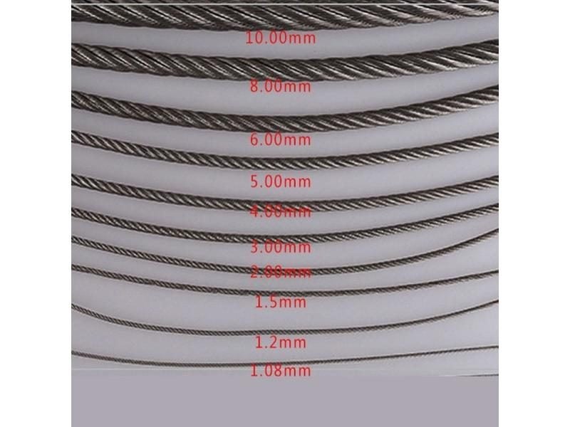 5 Meter 0.6mm 0.8mm 1mm 1.2mm 1.5mm 2mm 304 Steel Wire Rope Cable Clothesline Carousel 1