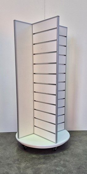 22342 - Slatwall Free-standing Four-sided Display Stand Carousel 1