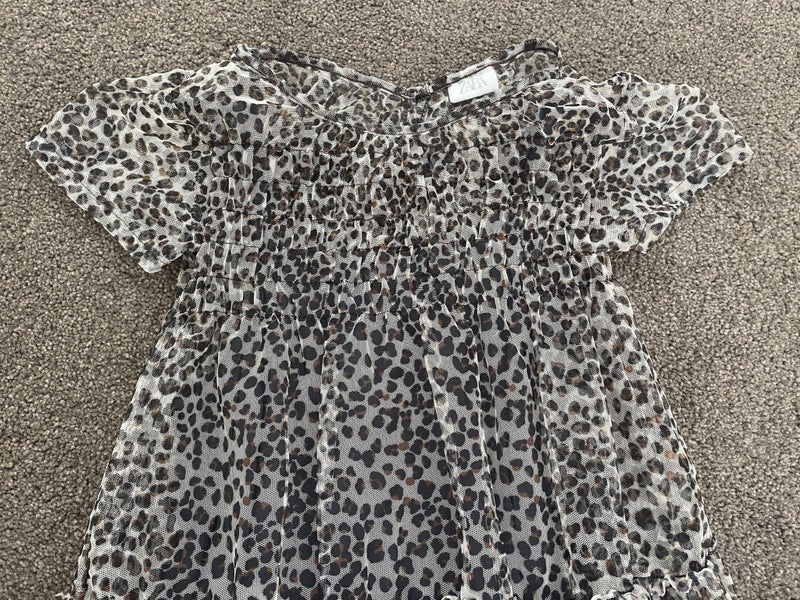 Zara Girls Leopard Print Dress Carousel 2