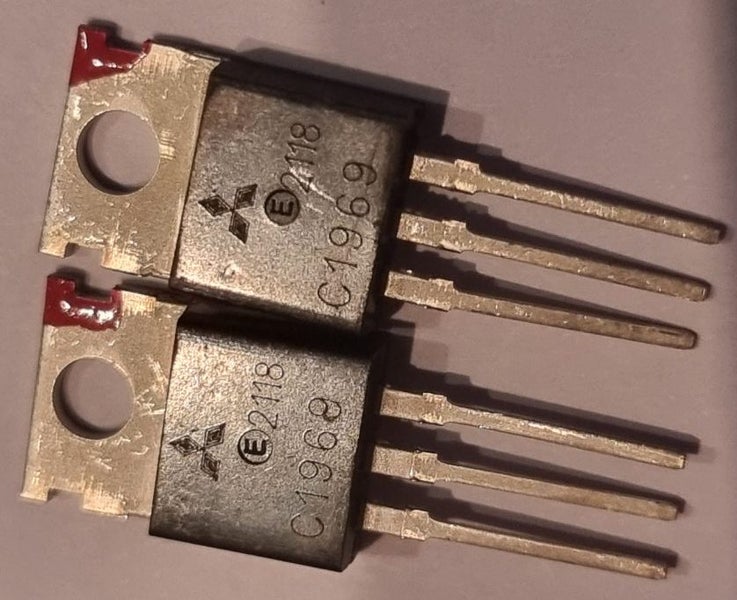 Pair High Power CB RF Flat Pack 12 volt Transistors Carousel 1