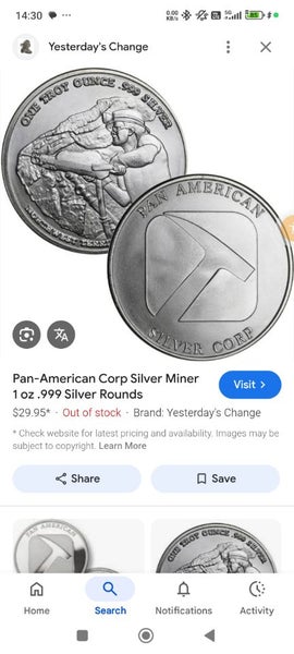 SILVER HALVES x 10 > PAN AMERICAN, SILVER CORP .999 - $406.18 + COURIER Carousel 10