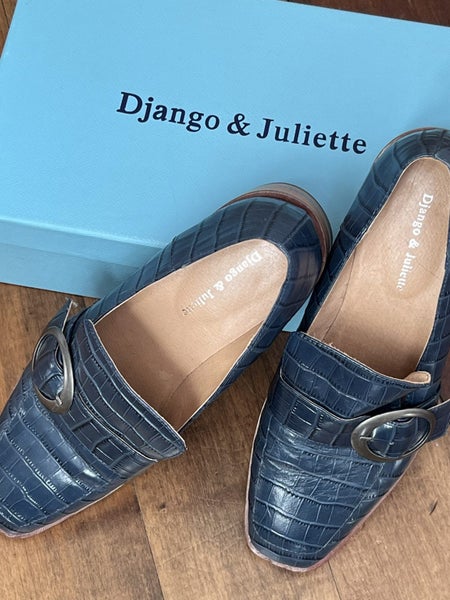 Django and Juliette Blue crocodile leather shoes 3962995406601091114
