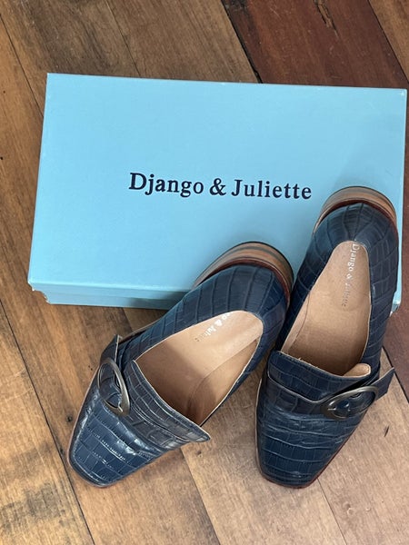 Django and Juliette Blue crocodile leather shoes 3962995406601091111