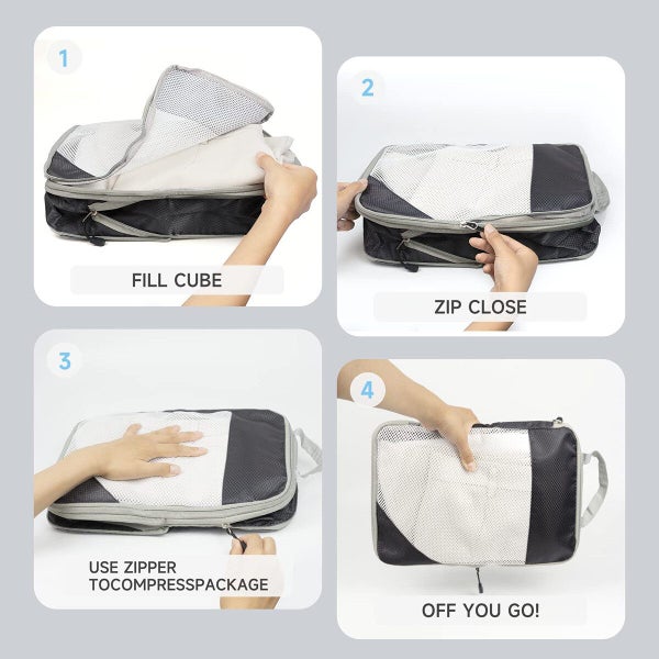 Compression Packing Cubes 7 Set Packing Cubes for Travel Compression Carousel 10