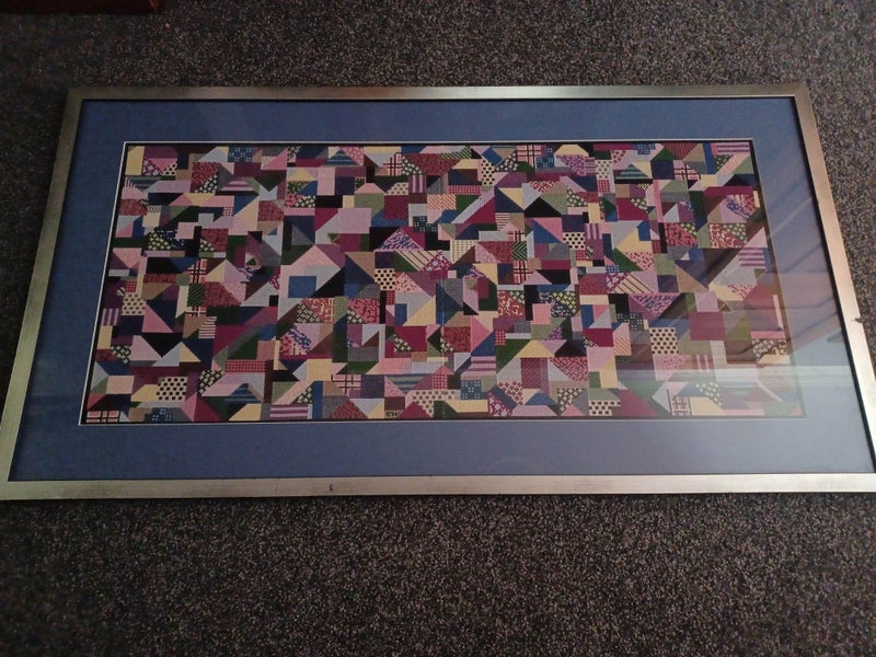 *** Framed Very Large Geometric Cross-Stitch Colourful Artwork - NEW STOCK *** Carousel 1