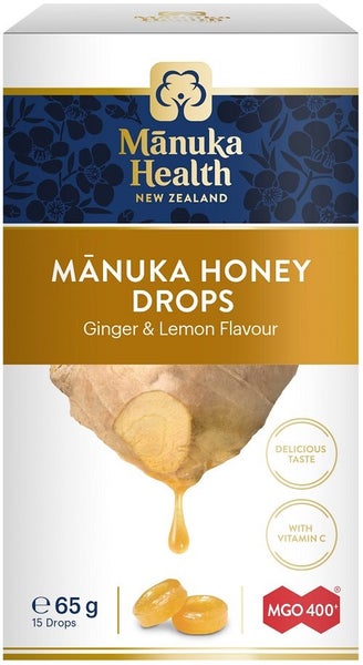 Manuka Health Manuka Honey Drops Ginger & Lemon Flavour Carousel 1