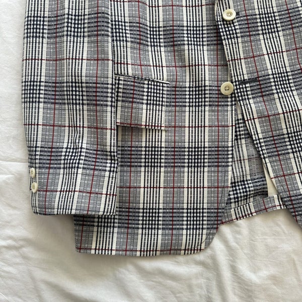 Vintage 1970s Rhodes Men’s Store Plaid Seersucker USA Made Suit62995623816962112