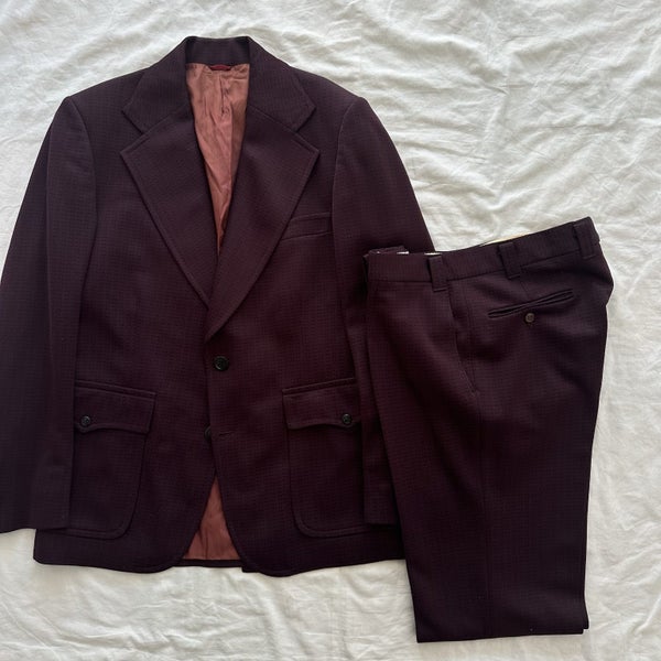 Vintage 1970s Hardy Amies Patterned Suit NZ Made Carousel 1