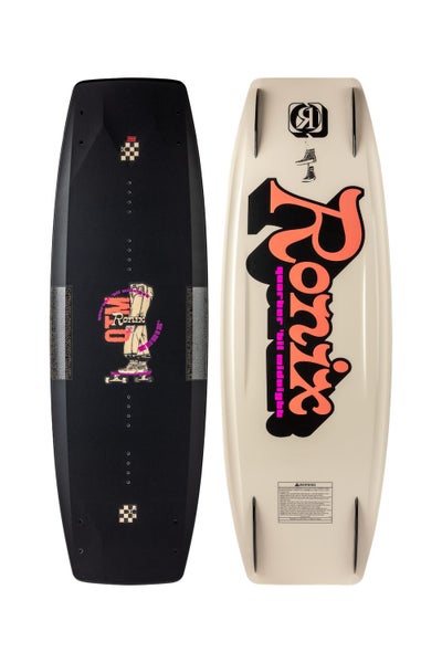 RONIX 138CM WOMENS QUARTER 'TIL MIDNIGHT WAKEBD BLACK/CORAL PKG with Halo Boots Carousel 1