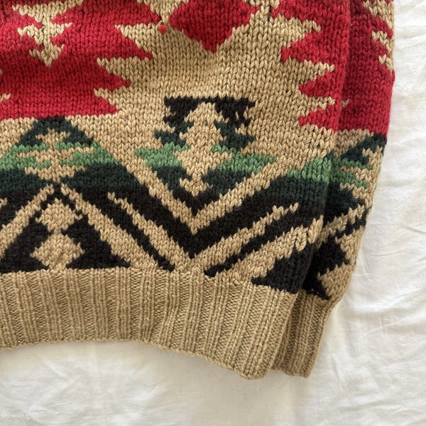 Vintage Polo by Ralph Lauren Aztec Patterned Wool Hand Knitted Sweater62995623848449111
