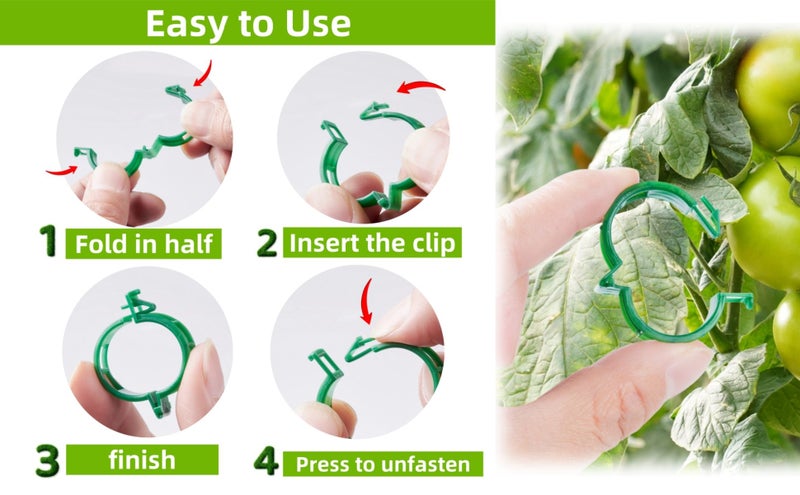 300 Pcs Plant Support Clips,Plastic Clips for Securing Plants,Tomato Vine Clips Carousel 2