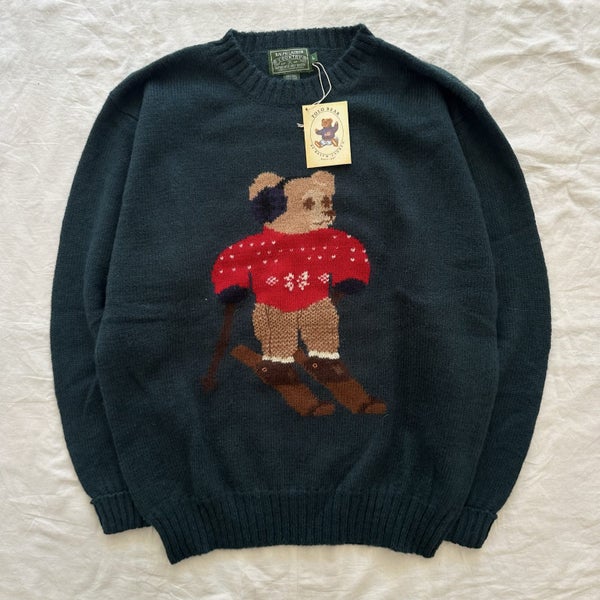 Vintage Ralph Lauren Country Polo Bear Ski Pure Wool Knitted Sweater Carousel 1