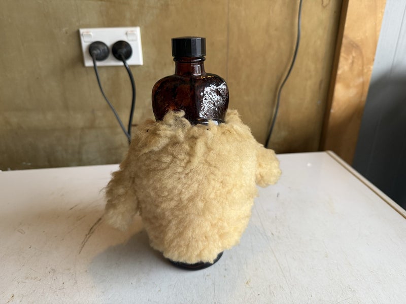 Brown bear bottle Cossack vodka with custom made jacket Carousel 6