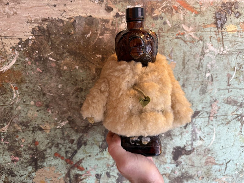 Brown bear bottle Cossack vodka with custom made jacket Carousel 1
