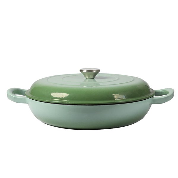 Toque Casserole Pot Cast Iron Dutch Oven Green Enamel Slow Cook Pan Lid 3.5L Carousel 1