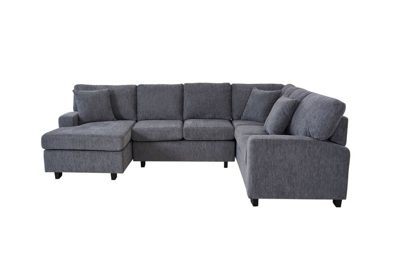 LORINA Fabric U-shaped Sectional Sofa - Chaise Facing Left Carousel 2