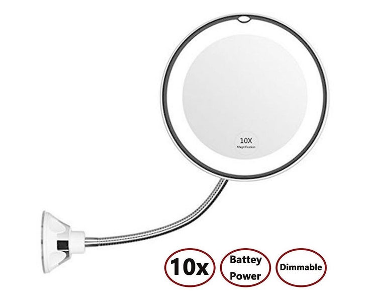 Flexible Gooseneck 10x Magnifying Led Lighted Makeup Mirror, Bathroom Magnifi Carousel 1