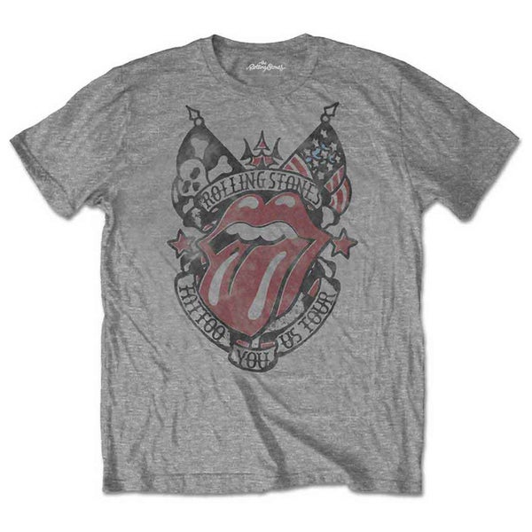 The Rolling Stones T Shirt Tattoo You USA Tour distressed new Official Mens Carousel 1