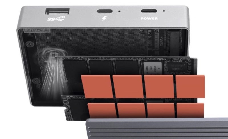 Thunderbolt 3 TB3 Enclosure M.2 Dual Nvme SSD 40Gbp/s Brand New Carousel 5