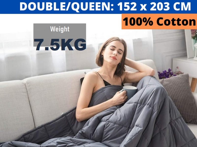 New Breathable Weighted Blanket Cotton 152x203cm 7.5kg Sale Sale Carousel 1