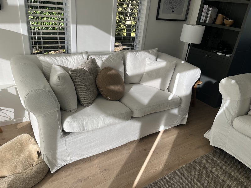 White Linen Sofa - 2 Seater and 3 Seater - MUST GO63003209368450113