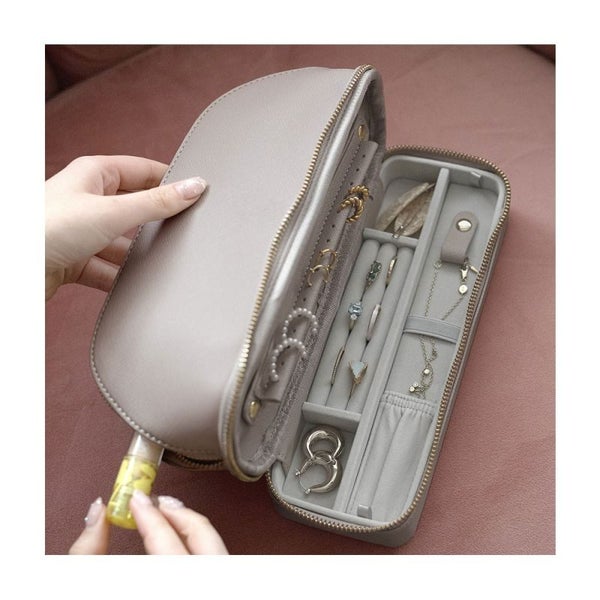 Stackers Makeup and Jewellery Bag Taupe Carousel 2