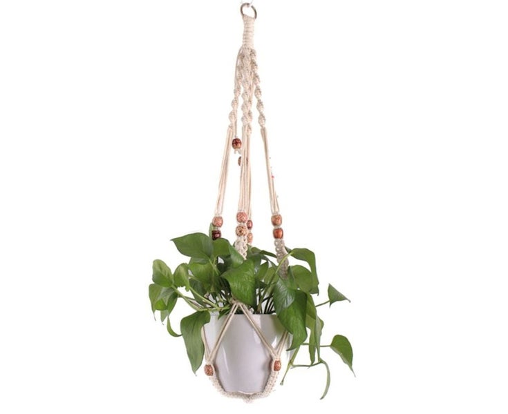 Handwoven Cotton Hanging Planter Basket Multipurpose Decorative Organizer Carousel 1
