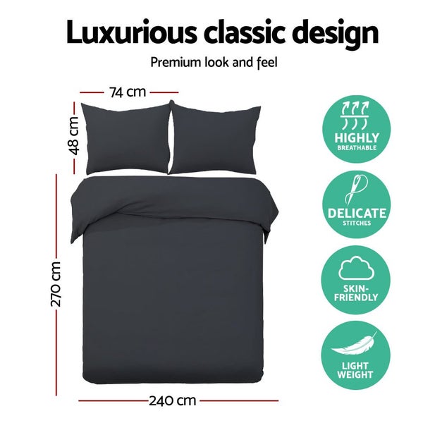 Giselle Bedding Quilt Cover Set Classic Black Super King Carousel 2
