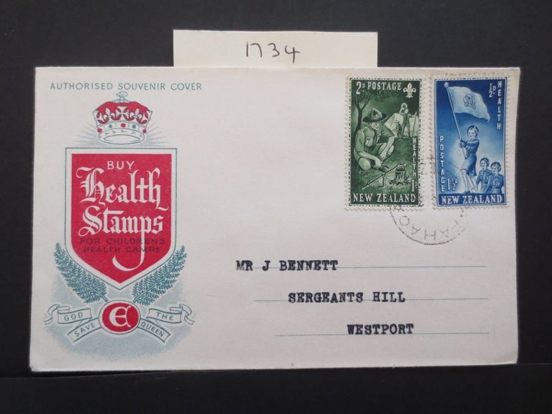 NZ FDC Closed Post Office 1953 Health PAPAHAOA Closed 1959 # 817 Carousel 1