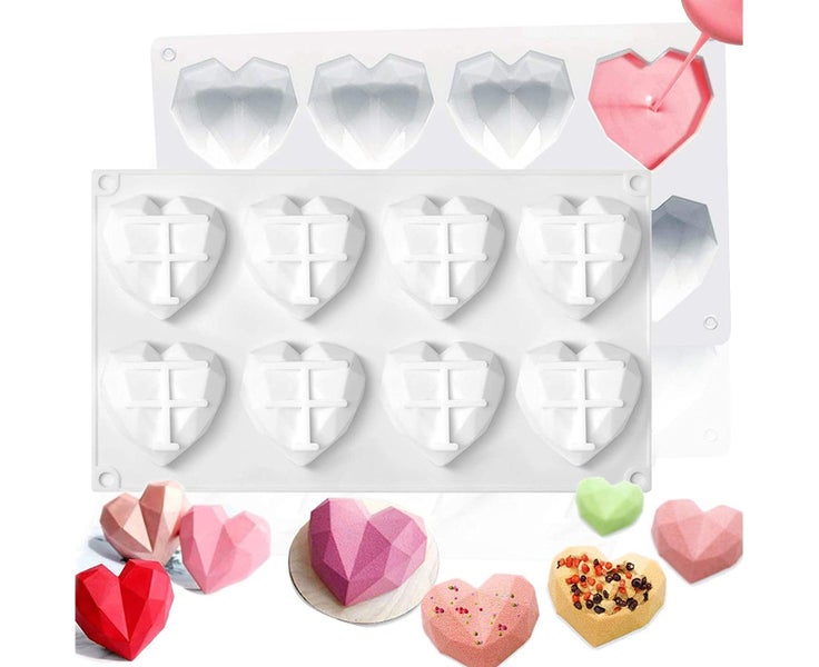 Heart Shaped Silicone Molds Set+Hammers Droppers-Baking Mousse Cake Carousel 1
