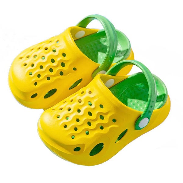Toddler Boys Girls Clogs Lightweight Garden Slipper Non-Slip-Yellow Carousel 1