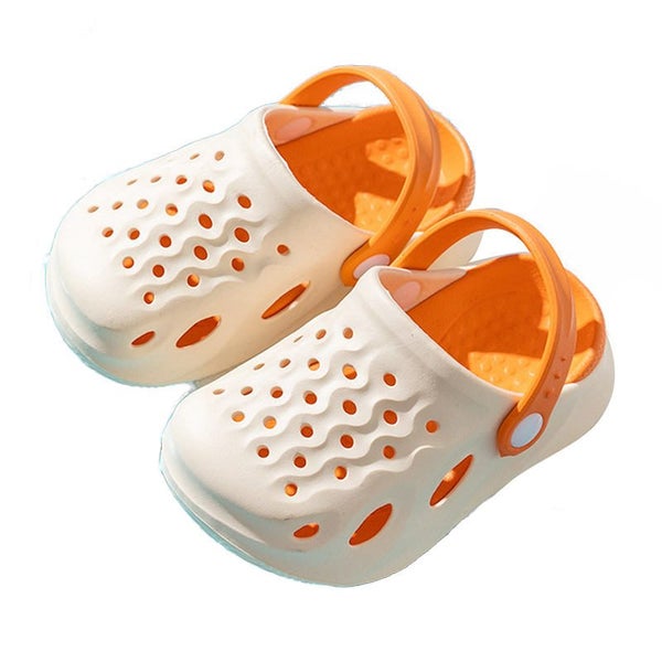 Toddler Boys Girls Clogs Lightweight Garden Slipper Non-Slip-Orange Carousel 1