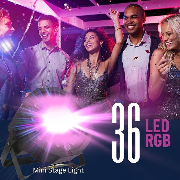 Stage Light - RGB 7 Colours - Portable - 36 LED - Multiple Modes - FREE SHIPPING64676483603969112