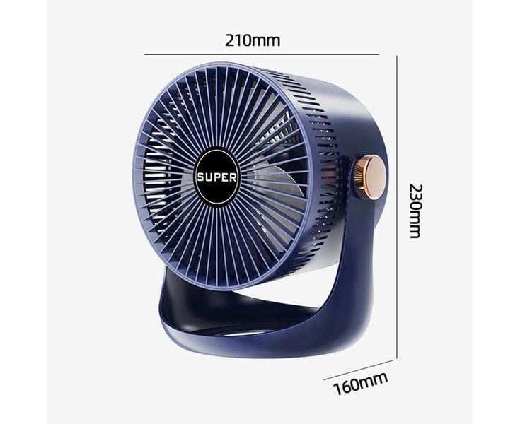 Household Table USB Rechargeable Air Circulation Electric Fan 2400mAh Battery Carousel 6