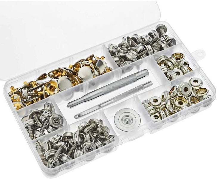 150 Sets Metal Snap Fasteners + Fixing Tools Set Carousel 2